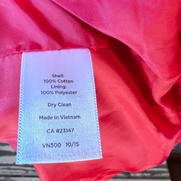 Talbots Red Jacket Blazer Zip Up Size 2 100% Cotton - Picture 4 of 8